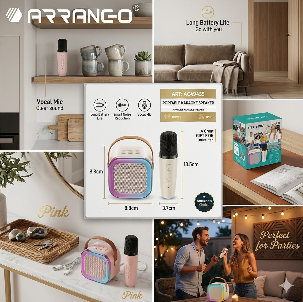 mini Cassa Bluetooth con microfoni per karaoke